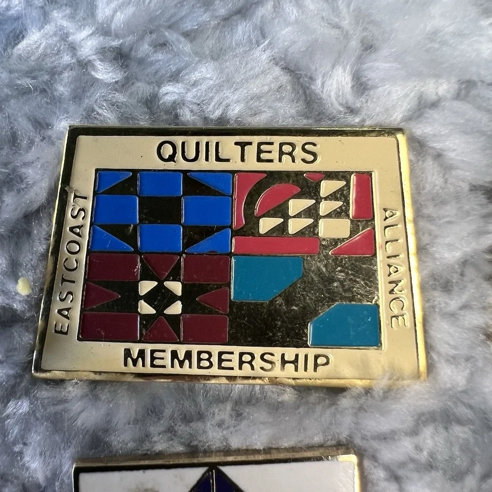 Vintage Quilting Guild Enamel Pins Lot Quilters Alliance Quilt Block Craft